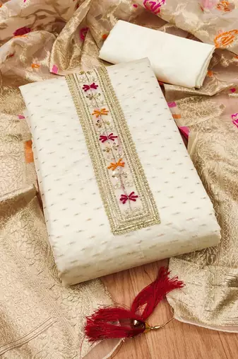 embellished unstitched dress material