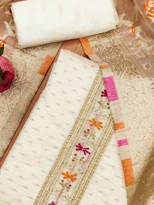 embellished unstitched dress material 2