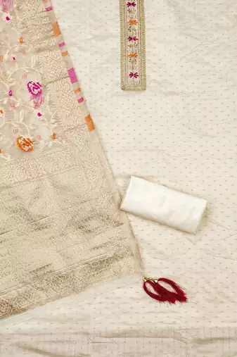 embellished unstitched dress material