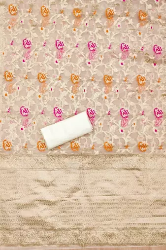 embellished unstitched dress material