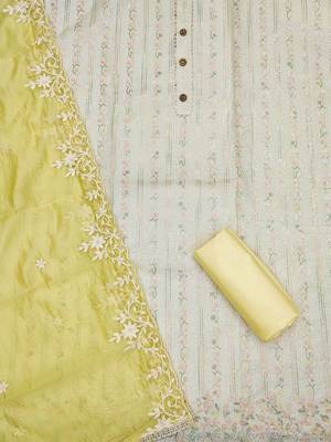 floral embroidered unstitched dress material 3