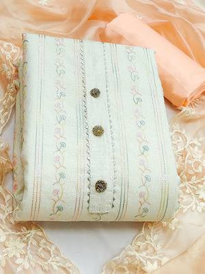 embroidered sequined modal chanderi unstitched dress material 2