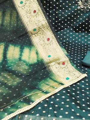 ethnic motifs woven design beads & stones modal cotton unstitched dress material 5