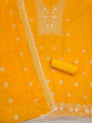 ethnic motifs embroidered beads and stones detail unstitched dress material 3