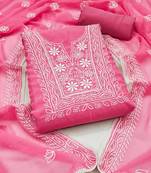floral embroidered unstitched dress material