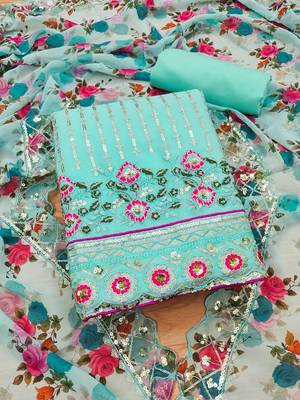 embroidered unstitched dress material 1