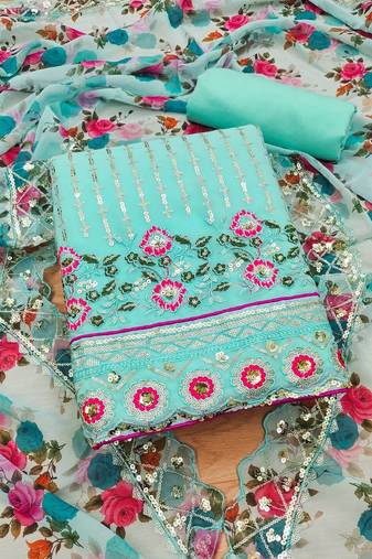 embroidered unstitched dress material