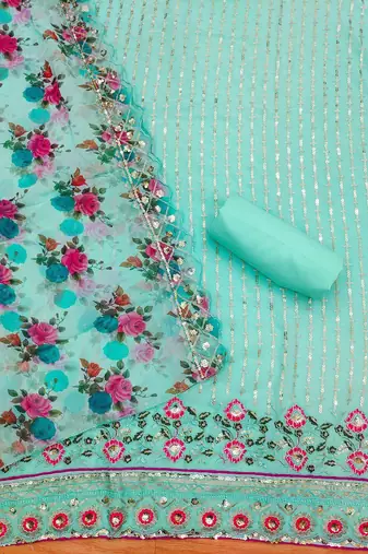 embroidered unstitched dress material