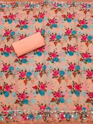 embroidered sequinned unstitched dress material 4