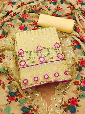 embroidered unstitched dress material 1