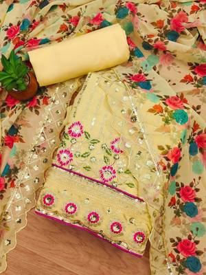 embroidered unstitched dress material 2