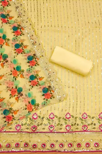 embroidered unstitched dress material