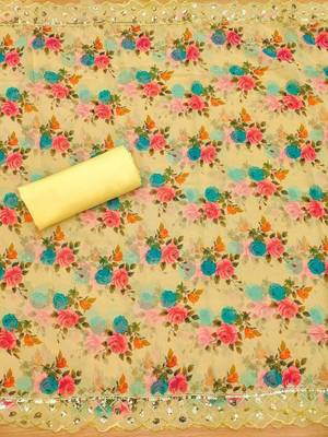 embroidered unstitched dress material 4