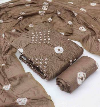 bandhani dyed unstitched dress material 1