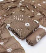 bandhani dyed unstitched dress material