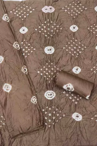bandhani dyed unstitched dress material