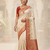 new designer fancy indian banarsi white zari saree