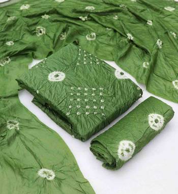 bandhani dyed unstitched dress material 1