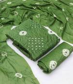bandhani dyed unstitched dress material