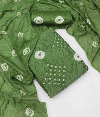 bandhani dyed unstitched dress material 2