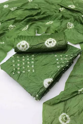 bandhani dyed unstitched dress material