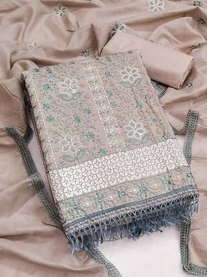 embroidered cotton unstitched dress material 2