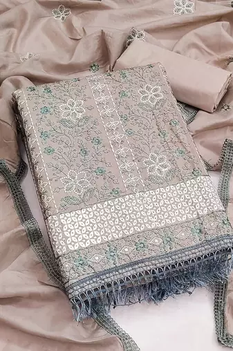 embroidered cotton unstitched dress material