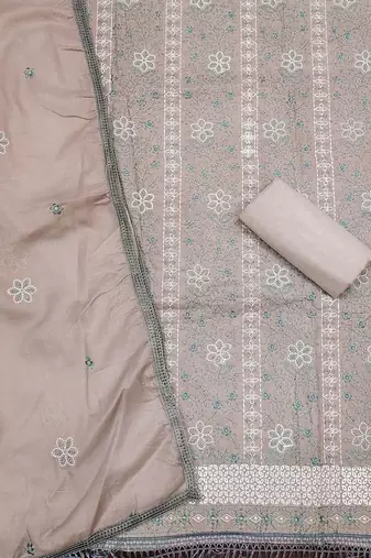 embroidered cotton unstitched dress material