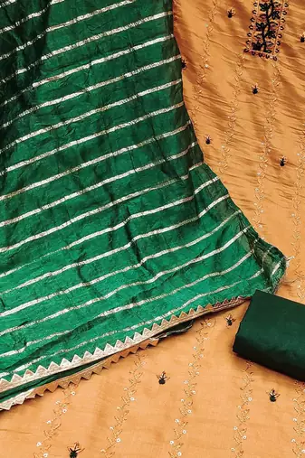 floral embroidered unstitched dress material