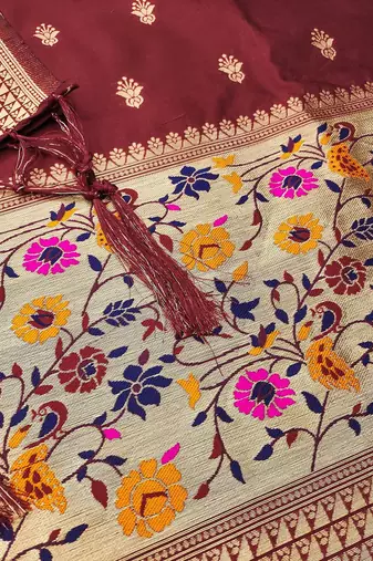 ethnic motifs woven design zari unstitched dress material