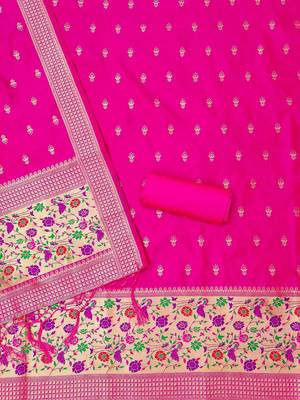 ethnic motifs woven design unstitched dress material 4