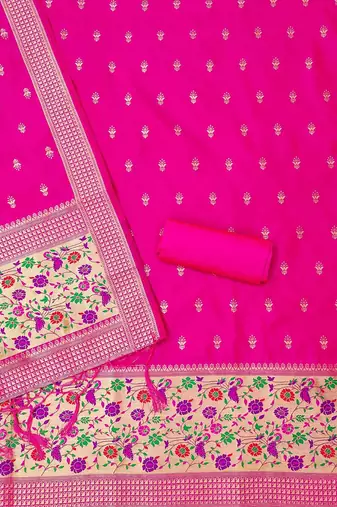ethnic motifs woven design unstitched dress material