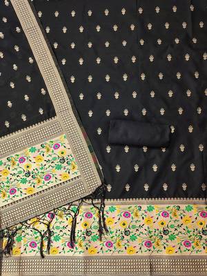 ethnic motifs woven design unstitched dress material 3