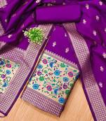 ethnic motifs woven design unstitched dress material