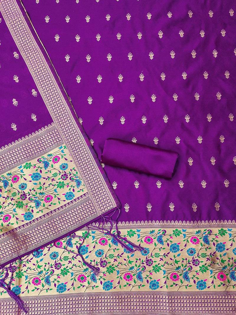 ethnic motifs woven design unstitched dress material