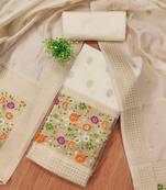 ethnic motifs woven design zari unstitched dress material