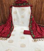 ethnic motifs woven design jacquard unstitched dress material