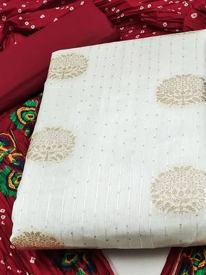 ethnic motifs woven design jacquard unstitched dress material 3