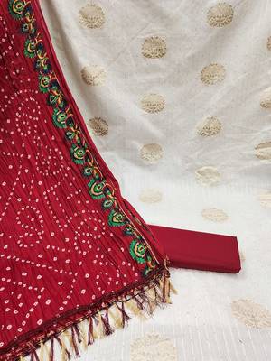 ethnic motifs woven design jacquard unstitched dress material 4