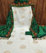 ethnic motifs jacquard woven design sequinned detailed unstitched dress material
