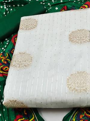 ethnic motifs jacquard woven design sequinned detailed unstitched dress material 3