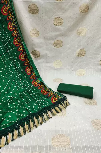 ethnic motifs jacquard woven design sequinned detailed unstitched dress material
