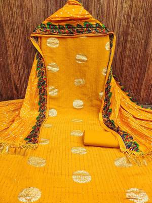 ethnic motifs woven design sequined unstitched dress material 1