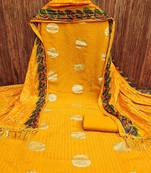 ethnic motifs woven design sequined unstitched dress material