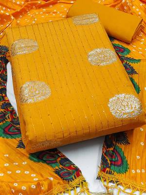 ethnic motifs woven design sequined unstitched dress material 2