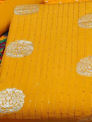 ethnic motifs woven design sequined unstitched dress material 3