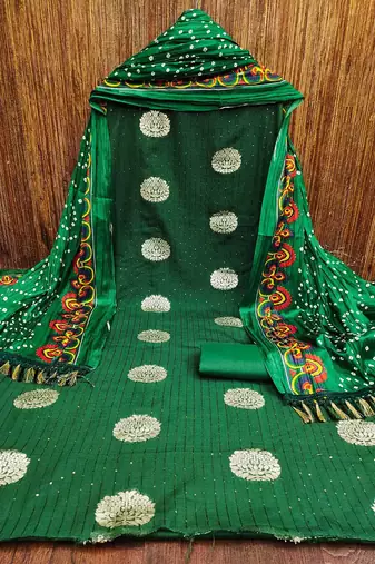 ethnic motifs woven design sequined unstitched dress material