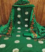 ethnic motifs woven design sequined unstitched dress material