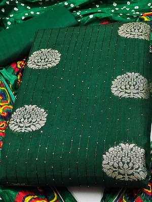 ethnic motifs woven design sequined unstitched dress material 3