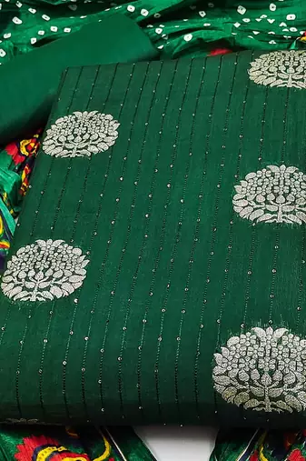ethnic motifs woven design sequined unstitched dress material